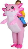 Kids Inflatable Axolotl Costume â€?Funny Halloween Costumes for Girls&Boys, Blow Up Ride On Outfit for Party & Cosplay