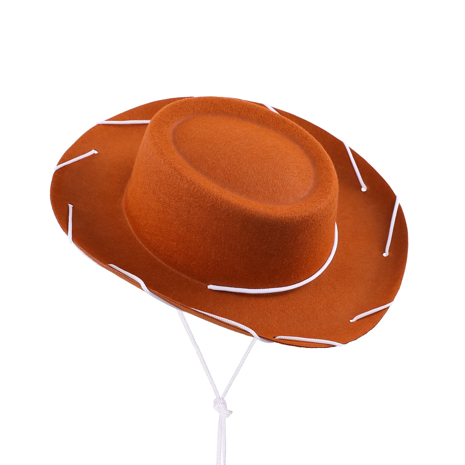 Cowboy Hat for - Soft Felt Western Rancher Hat with Chin Cord, Wild West Dress Up Costume Accessory Black