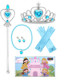 Princess Dress Up Accessories Set for Girls Crown, Wand, Gloves, Necklace, Earrings for Halloween
