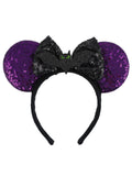 Mouse Ears Headband with Bow Cute Black and Red Polka Dot Ears for Girls and Women, Perfect for Birthday