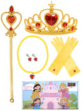 Princess Dress Up Accessories Set for Girls Crown, Wand, Gloves, Necklace, Earrings for Halloween