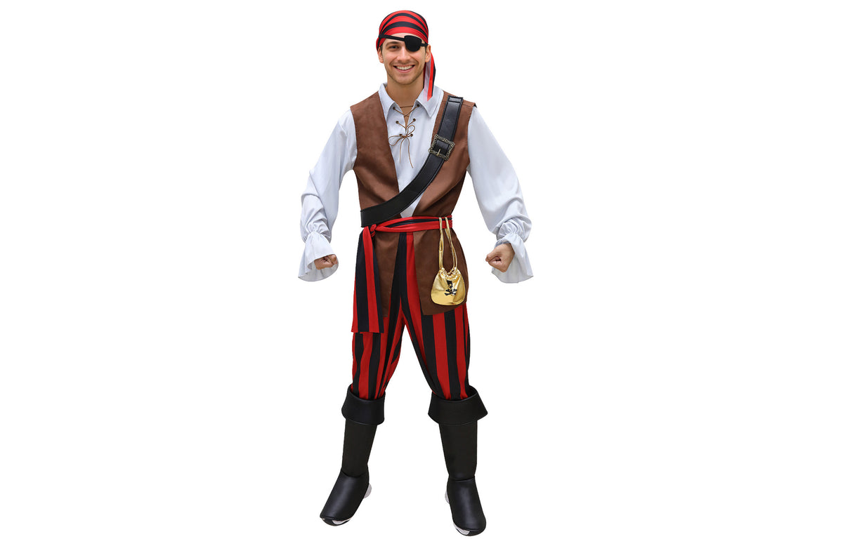 Mens Pirate Costume & Accessories Sea Captain Outfit for Halloween Cosplay Party