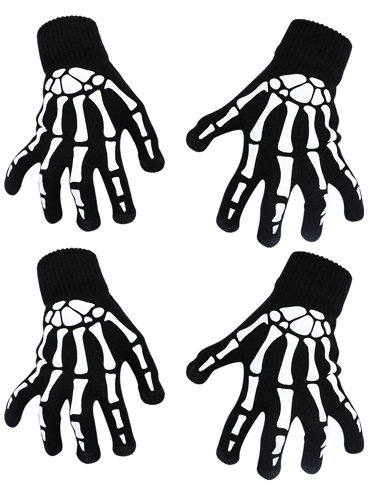 Adults Skeleton Pattern Gloves for Men Women Halloween Parties
