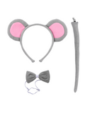 Mouse Accessory Set – 3 PCS Headband with Ears, Tail & Nose for Kids & Adults, Perfect for Halloween, Costume Parties, Cosplay & Animal Theme Events
