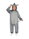 ROC PARTY Kids Hooded Animal Costume - Unisex Halloween Dress-Up Outfit & Cosplay Playwear for Boys & Girls Ages 4-12 (Grey Donkey, 8-10 Years)