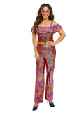 Women's 70s Disco Costume - Holographic Dress - Retro Party Outfit for Halloween Parties
