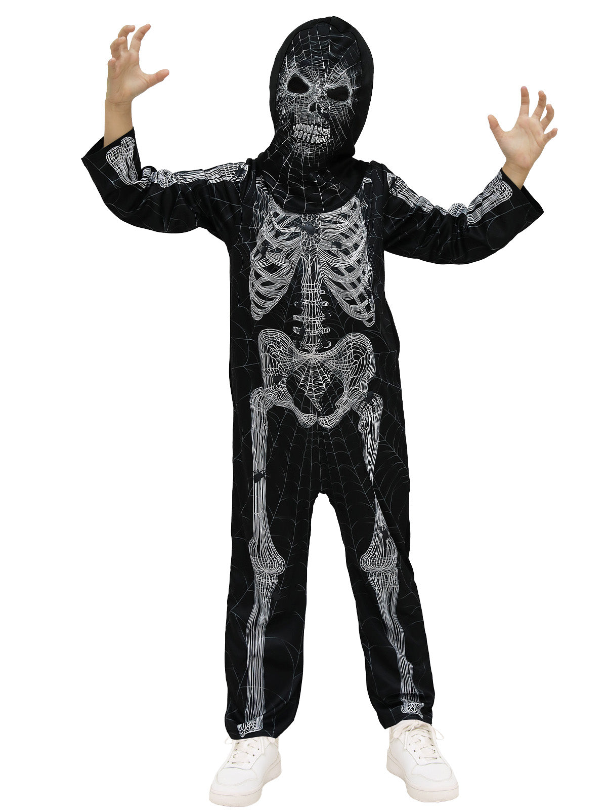 Spider Skeleton Bodysuit – Halloween Costume with Creepy Spider & Bone Design L