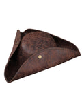 Mens Faux Leather Pirate Hat for Halloween Pirates Cosplay Party