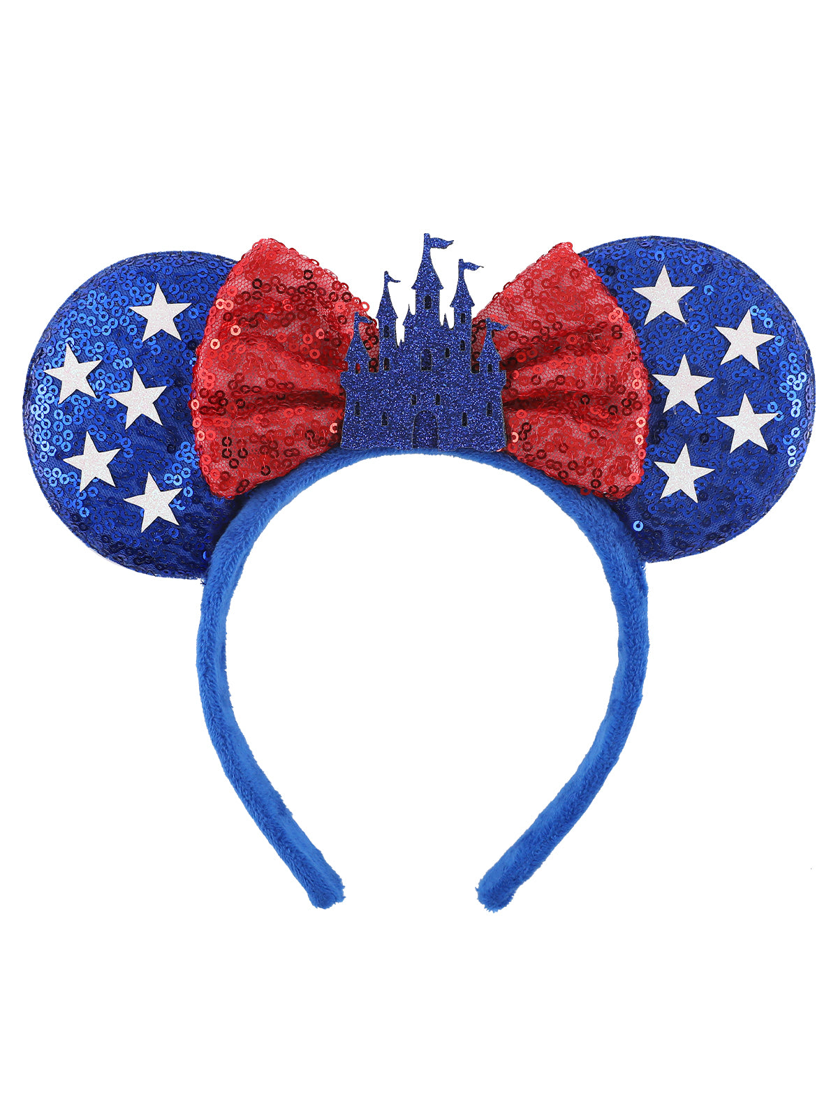 Mouse Ears Headband with Sequin Bow Cute Hair Accessories for Girls & Women, Perfect for Birthday Parties