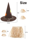 Kids Scarecrow Costume - 6PC Raffia Straw Halloween Set with Hat & Accessories for Boys & Girls, Ideal for Ages 4 to 12