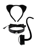 Cat Accessory Set – 3 PCS Headband with Ears, Tail & Collar for Kids & Adults, Perfect for Halloween, Costume Parties, Cosplay & Animal Theme Events