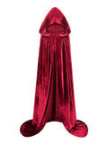 Adult Hooded Velvet Cape for Women Halloween Cosplay Costume