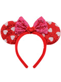 Mouse Ears Headband with Bow Cute Black and Red Polka Dot Ears for Girls and Women, Perfect for Birthday