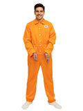 Orange Prison Jumpsuit Costume for Adults – Halloween Inmate Outfit with Handcuffs for Men & Women