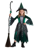 Wicked Witch Costume for Girls - Halloween Dress with Hat, Child Witches Outfit for Cosplay, Dress-Up & Party