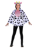 Adult Cow Hooded Cape Costume – Funny Farm Animal Cloak with Ears & Horns, Unisex Dress-Up for Halloween, Cosplay & Party Wear Black and White