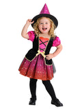 Witch Girls Costume for Halloween - Toddler Girls Witches Dress-Up Party Set with Accessories