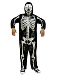 Adult Unisex 3D Skeleton Onesie - Plush Velvet Hooded Jumpsuit with Zip, Halloween Costume