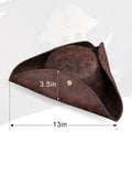 Mens Faux Leather Pirate Hat for Halloween Pirates Cosplay Party
