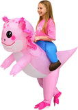 Kids Inflatable Axolotl Costume â€?Funny Halloween Costumes for Girls&Boys, Blow Up Ride On Outfit for Party & Cosplay