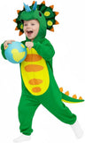 ROC PARTY Dinosaur & Monster Costume for Toddlers - 3D Animal Hooded Dress-Up Outfit for Halloween, Cosplay & Parties (Green Triceratops, 2-3T)