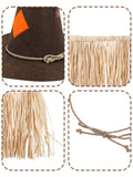 Kids Scarecrow Costume - 6PC Raffia Straw Halloween Set with Hat & Accessories for Boys & Girls, Ideal for Ages 4 to 12