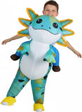 Kids Inflatable Axolotl Costume - Funny Halloween Costumes for Girls&Boys, Blow Up Ride On Outfit for Party & Cosplay