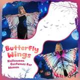 Butterfly Costume for Women - Fairy Wings, Headband & Mask Set for Halloween, Cosplay, Festivals & Photo Shoots