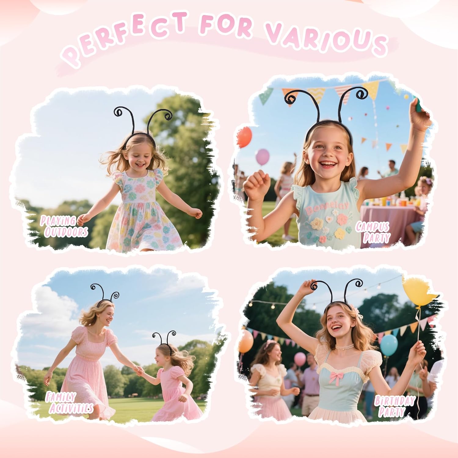 Butterfly Antenna Headband – Cute Butterfly Costume Accessory for Kids & Adults, Perfect for Halloween, Dress-Up, Cosplay & Theme Parties