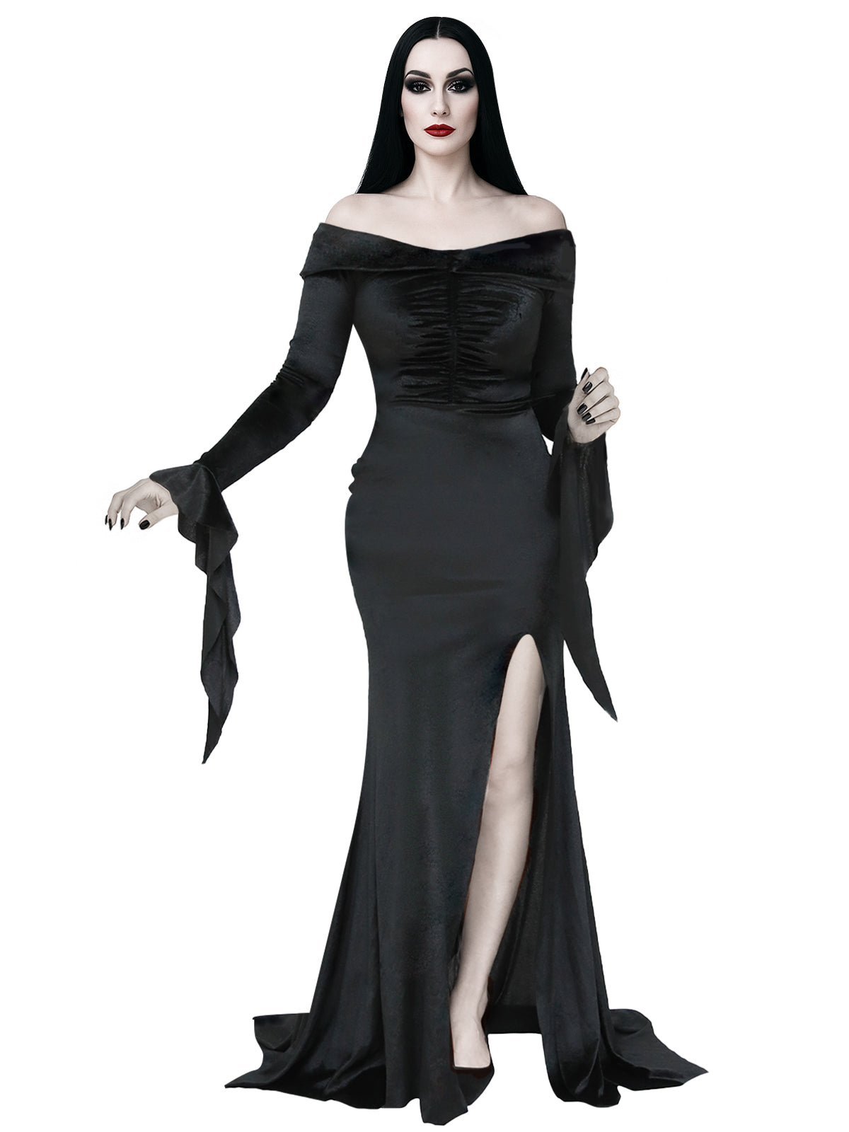Womens Gothic Floor Length Costume Off Shoulder Dress for Halloween