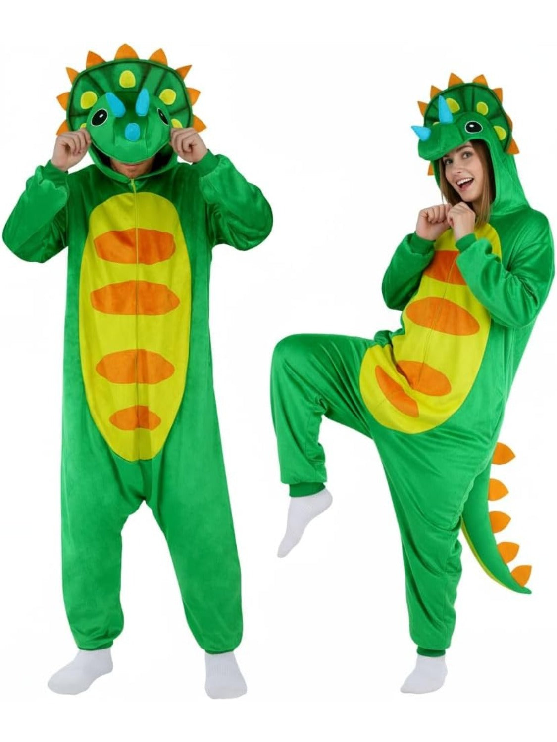 Unisex Adult Animal Onesie Pajamas - Dino & Monster One Piece Costume Sleepwear for Halloween & Cosplay Party