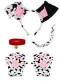 Cute Animal Cosplay Set - Cat, Fox, Bear, Dalmatian, Mouse Theme Accessories (Ears, Tail, Gloves, Bow)