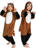 ROC PARTY Hooded Animal Costume for Kids 4-12 - Unisex Halloween Animal Dress-Up Outfit & Cosplay Playwear for Boys & Girls (Red Panda, 7-8 Years)