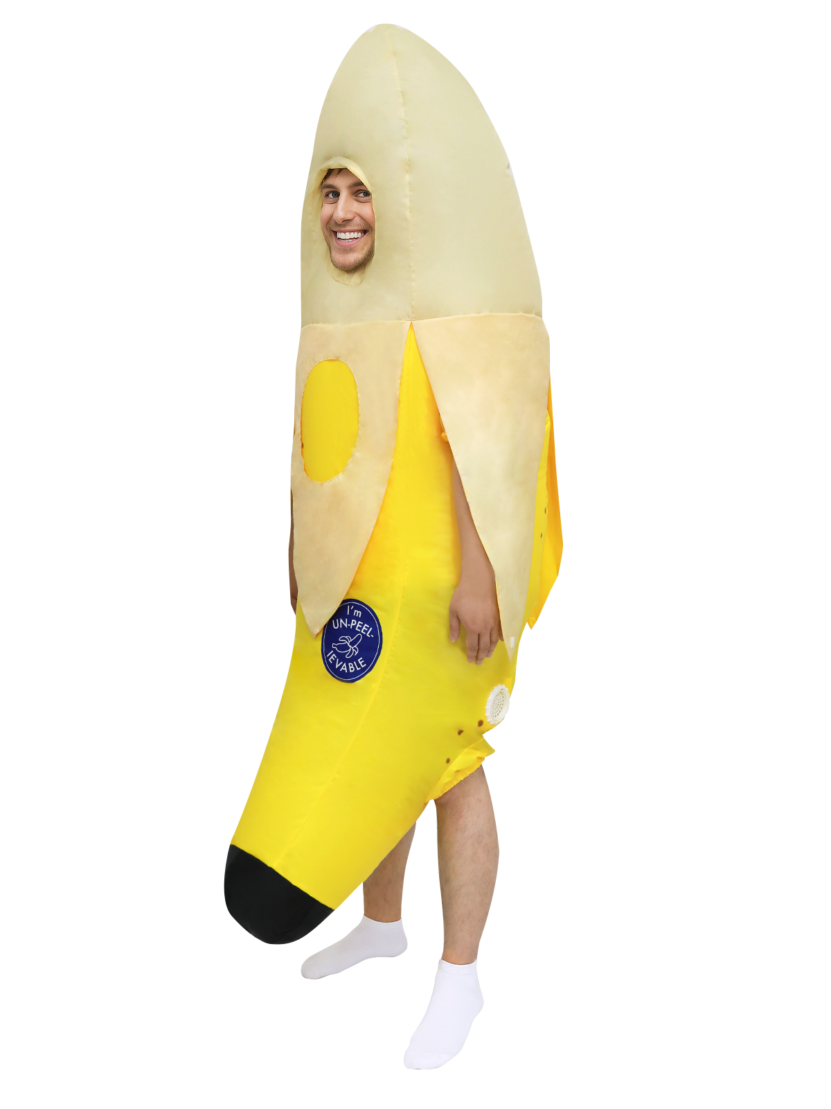 Inflatable Banana Costume for Unisex Adults - Funny Full-Body Air Blow Up Suit for Halloween & Parties