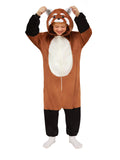 ROC PARTY Hooded Animal Costume for Kids 4-12 - Unisex Halloween Animal Dress-Up Outfit & Cosplay Playwear for Boys & Girls (Red Panda, 7-8 Years)