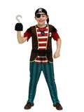ROC PARTY Classic Pirate Costume Set for Kids - Halloween Pirates Themed Party Outfit & Accessories (Classic Pirate Set, Large)