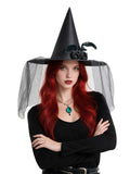 Witch Hat with Veil for Holloween Costume
