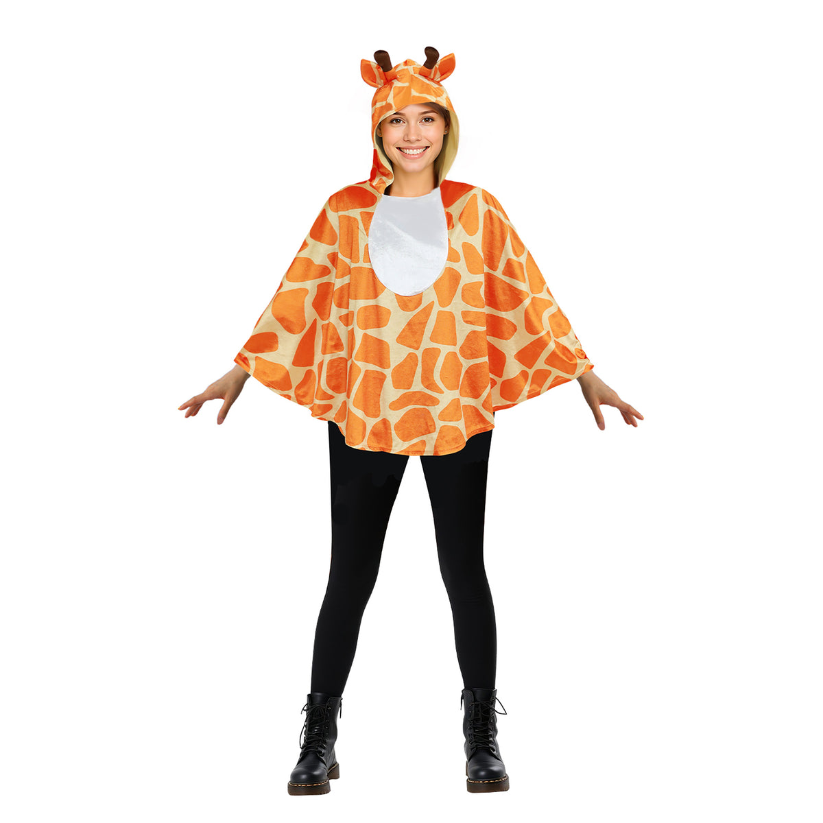 Women's Animal Hooded Cape Costume, Deer & Giraffe Cloak for Halloween, Cosplay, or Winter Party