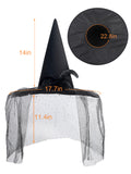 Witch Hat with Veil for Holloween Costume