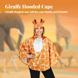 Women's Animal Hooded Cape Costume, Deer & Giraffe Cloak for Halloween, Cosplay, or Winter Party
