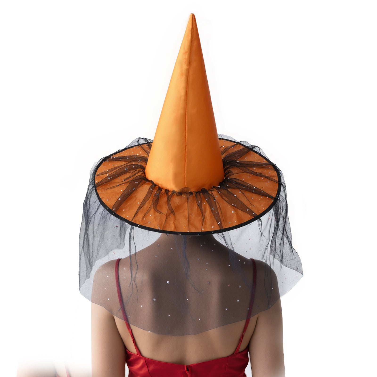 Witch Hat with Veil for Holloween Costume