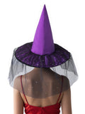 Witch Hat with Veil for Holloween Costume