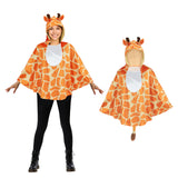 Women's Animal Hooded Cape Costume, Deer & Giraffe Cloak for Halloween, Cosplay, or Winter Party