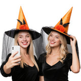 Witch Hat with Veil for Holloween Costume
