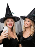 Witch Hat with Veil for Holloween Costume