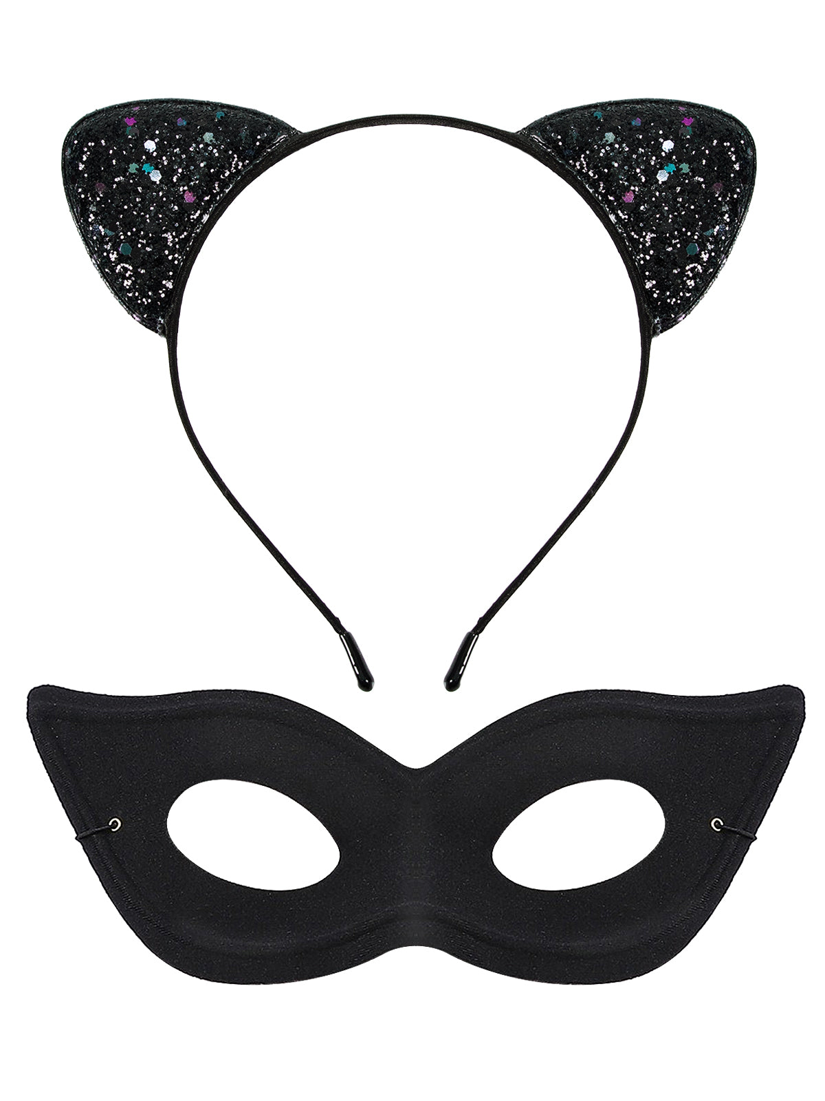 Black Cat Headband & Eyewear Prop for Women Halloween Party Coslpay Accessories