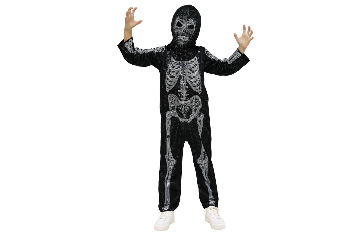 Spider Skeleton Bodysuit – Halloween Costume with Creepy Spider & Bone Design L