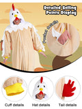 Animal Onesie Costume for Adults - Cozy Farm-Themed One-Piece Pajamas with 3D Hood for Halloween, Cosplay & Party