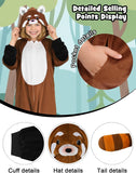 ROC PARTY Hooded Animal Costume for Kids 4-12 - Unisex Halloween Animal Dress-Up Outfit & Cosplay Playwear for Boys & Girls (Red Panda, 7-8 Years)