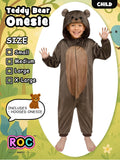 ROC PARTY Hooded Animal Costume for Kids 4-12 - Unisex Halloween Animal Dress-Up Outfit & Cosplay Playwear for Boys & Girls (Brown Teddy Bear, 8-10 Years)